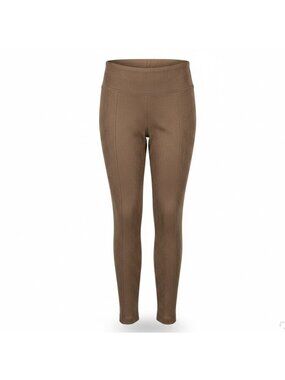 Andrew Marc Womens Brown Suede-Like Mid Rise Skinny Trousers Size M